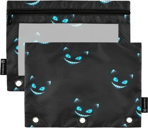 Vista 13 de Baseball Pencil Pouch for 3 Ring Binder，Zippered Pencil Case with Clear Window Organizers Bag 2 Packs