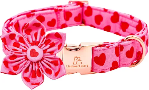 Vista 13 de Lionheart glory - Collar de perro de San Valentín, collares para perros con lazo, collares para mascotas ajustables con lazo para perros pequeños