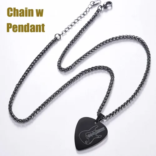 Vista 8 de U7 Collar de Música Punk Hip Hop, Púa de GuitarraGuitarraMicrófonoAuriculares Colgante con Cadena para Hombres y Mujeres, Joyería de Música R&B