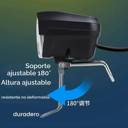 Vista 7 de Faro eléctrico para bicicleta de noche, conector macho de 3 pines, luz delantera LED, 24 V, 36 V, 48 V, 52 V, impermeable, ultra brillante, luz