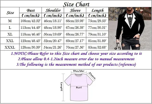 Vista 4 de Camisas feas de Navidad para hombre, traje divertido impreso, novedoso, camisa de esmoquin con cuello redondo, manga larga, fitness, atlético