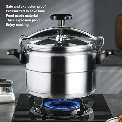 Vista 5 de Olla a presión de cuarto de galón, olla de aluminio con manómetro y estante de cocina para uso familiar o comercial (3L)