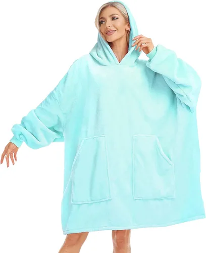Vista 13 de Kipswiza Blanket Hoodie - Wearable Blankets Oversized Cozy Flannel Sweatshirt Blanket as Gifts for Adult Women Men