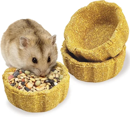 Vista 12 de BNOSDM 12 unidades de hámster comestible de Timothy Heno masticable Premium Timothy Bowl Conejo golosinas para masticar dientes Chinchilla Masticar