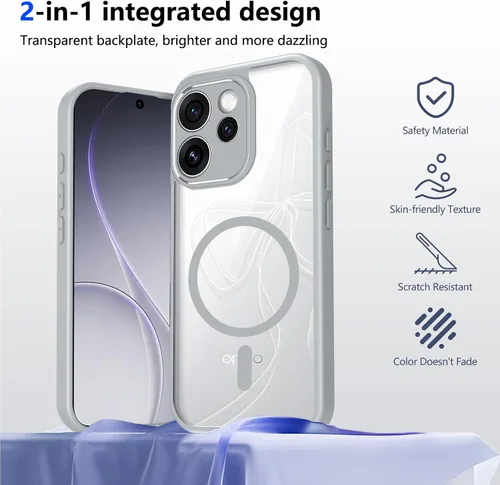 Vista 92 de Funda magnética transparente compatible con Xiaomi 17T, color negro 2 en 1 PC + TPU cubierta de teléfono a prueba de golpes, carcasa protectora