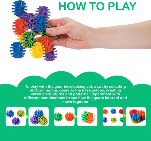 Vista 5 de Juguetes de bloques de construcción STEM para niños – Equipo educativo y seguro entrelazado juego de construcción – Desarrollar la creatividad