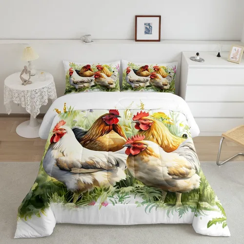 Vista 48 de Erosebridal Juego de ropa de cama a cuadros azul para niños, juego de cama individual con diseño de patos amarillos de dibujos animados, juego