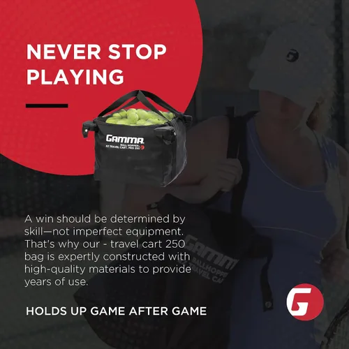 Vista 6 de GAMMA Sports EZ Travel Cart, Tennis & Pickleball Hopper, Padel, Portable Compact Design, Sturdy Lightweight Construction, EZ Bags, 150 or 250