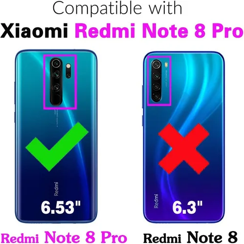 Vista 2 de Asuwish Funda de teléfono para Xiaomi Redmi Note 8 Pro con protector de pantalla de vidrio templado y soporte de anillo soporte delgado híbrido