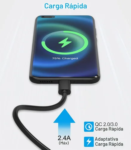 Vista 5 de Cable micro USB corto, cargador Android compatible con Fire Stick, para Roku Stick, PS4, para Xbox. Cable de carga rápida para tableta Kindle