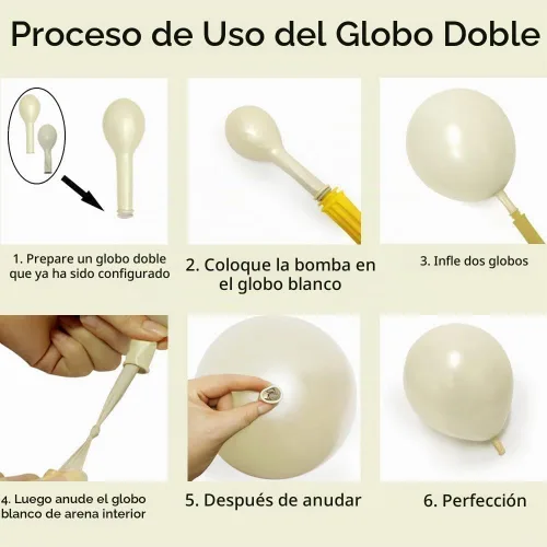 Vista 4 de Guirnalda de globos de oro blanco y negro, doble relleno, globos de color arena perla, champán, crema, beige, kit de arco de globos para Halloween