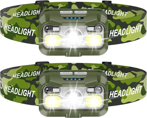 Vista 10 de LHKNL Linterna frontal recargable, lumen súper brillante, paquete de 2