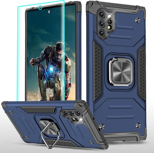 Vista 11 de YmhxcY Funda para Galaxy Note 8, funda para Galaxy Note 8 con protector de pantalla curvado 3D, fundas de grado armadura con soporte giratorio