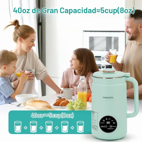 Vista 5 de 8 en 1 máquina automática del fabricante de la leche de la nuez, licuadora del fabricante de la leche de soja 40oz