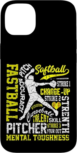 Vista 15 de Distressed Look Softball Pitcher Best Traits for Teen Girls Case for iPhone 17