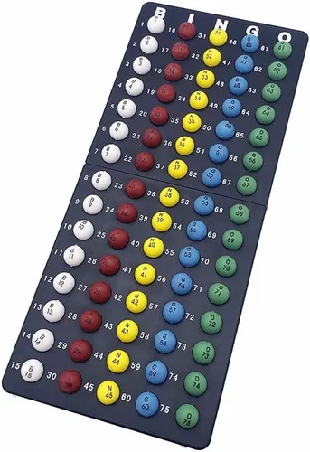 Vista 3 de JUNWRROW Bolas de bingo de plástico de 3/5 pulgadas multicolor, 75 unidades, perfectas para noches de bingo, rifas y más, reemplazos de bolas