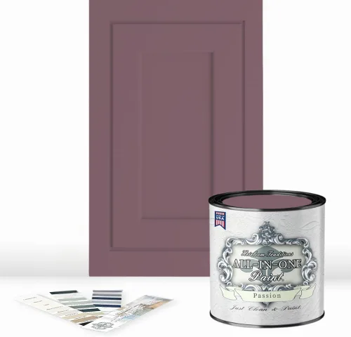 Vista 129 de Pintura TODO EN UNO, Abbey (gris cálido), Muestra de 8oz - Pintura duradera para gabinetes y muebles. Imprimación y capa superior incorporadas,