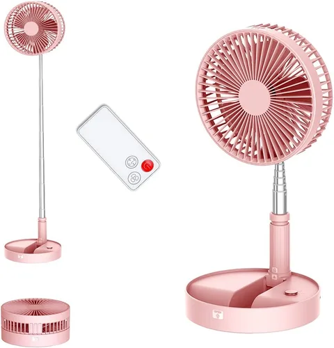 Vista 11 de UN UNITEDTIME Ventilador portátil, Mi ventilador de viaje plegable con temporizador de control remoto, funciona con pilas o alimentado por USB, Negro