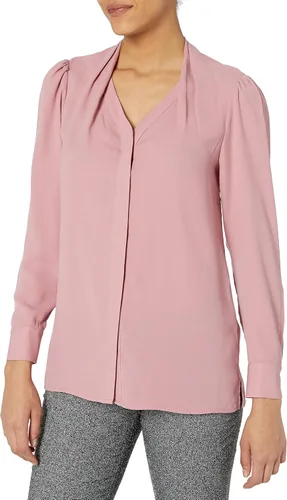 Vista 2 de TAHARI Women's Long Sleeve Collarless Blouse