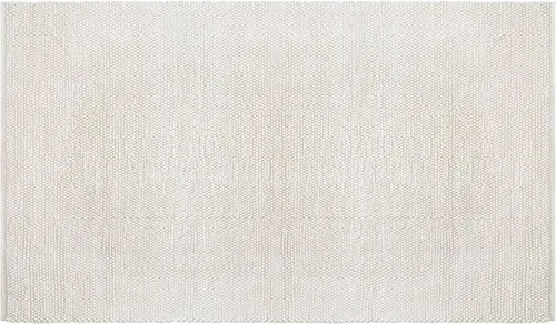Vista 6 de Savi Home Alfombra de área tejida a mano de mezcla de lana y algodón 4x6', alfombra trenzada con textura tipo palomitas color marfil, alfombra suave