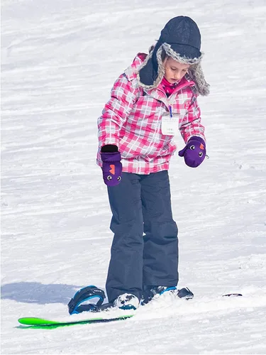 Vista 2 de Guantes de esquí de invierno guantes impermeables con forro de algodón cálido para niños