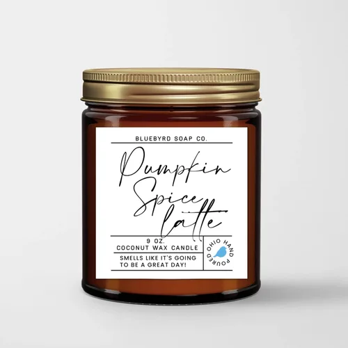 Vista 14 de Bluebyrd - Vela de cera de coco natural de 9 onzas, vela perfumada de manzanas + bourbon de arce, velas de temporada de otoño altamente perfumadas