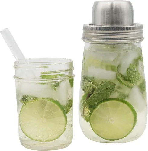 Vista 8 de W&P Mason - Tapa para coctelera con banda de acero inoxidable Mason Jar Lifestyle