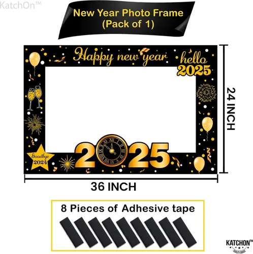 Vista 2 de KatchOn Marco de cabina de fotos de Año Nuevo, grande de 36 pulgadas, accesorios de cabina de fotos para suministros de fiesta de Año Nuevo