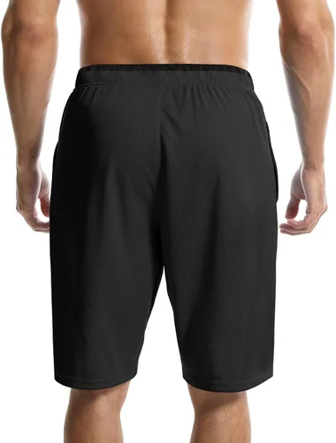 Vista 5 de Aolesy Pantalones cortos de baloncesto para hombre con bolsillos con cremallera, pantalones cortos deportivos de 10 pulgadas para hombre, pantalones