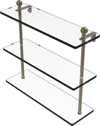 Vista 5 de Allied Brass MA-5/16 Mambo Collection - Estantería de cristal de triple nivel, 16 pulgadas, cobre antiguo