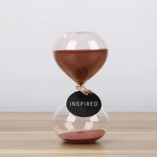 Vista 4 de SWISSELITE - Temporizador de arena con diseño de biloba y reloj de arena - cristal inspirado/hogar, escritorio, decoración de oficina
