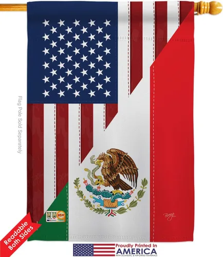 Vista 2 de Juego de banderas de la amistad de Estados Unidos y México, juego de banderas regionales de Estados Unidos, alianza mundial, país, área particular