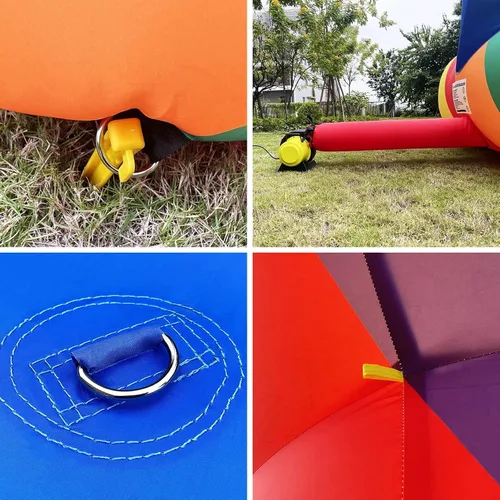 Vista 4 de Línea de meta inflable del arco iris del comienzo los 20ft con el ventilador de 240W, arco inflable al aire libre para el comercio publicitario