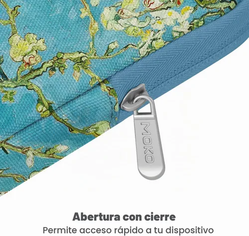 Vista 5 de MoKo 9-11 pulgadas Tablet Sleeve Bag Acolchado Protetivo Estuche de flor (Apricot flower)