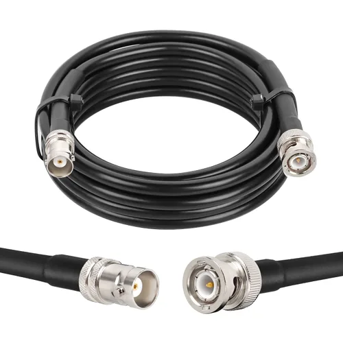 Vista 11 de MOOKEERF Cable coaxial BNC macho a BNC hembra de 50 ohmios RG8X coaxial de pérdida ultra baja para antena, radio RF, módem, osciloscopio, espectro