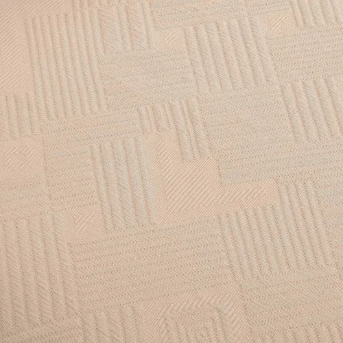 Vista 3 de Superior Juego de colcha festoneada de 3 piezas con trastes geométricos 100% algodón, tamaño matrimonial, bisque