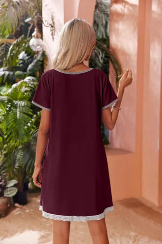 Vista 4 de Ekouaer - Camisón ligero con cremallera, bata de descanso para mujer (S-XXL)