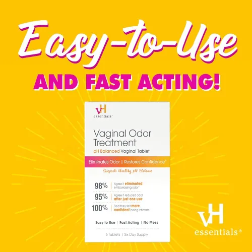 Vista 4 de VH Essentials, Tatamiento contra el olor vaginal, unidades de PH equilibrado (6 insertos, suministro para 6 días)