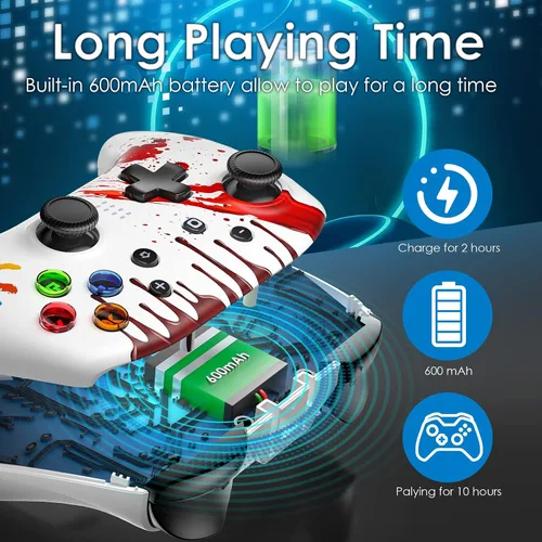 Vista 7 de REDSTORM Controlador inalámbrico para juegos para ventanas de PC, teléfonointerruptorvaporcubierta de vapor, controlador de juegos de computadora