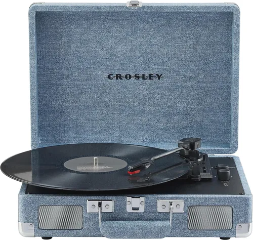 Vista 27 de Crosley CR8005F-AC Cruiser Plus - Tocadiscos vintage de 3 velocidades con Bluetooth, tipo maletín, reproductor de discos de vinilo, tablero