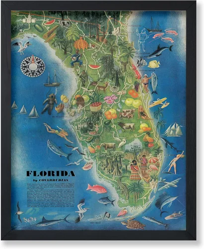 Vista 61 de Poster Master Póster retro de viaje con mapa monumental vintage de Florencia, arte italiano, gran regalo para hombres, mujeres, amantes