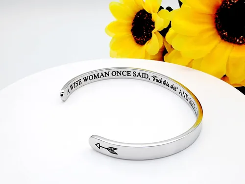 Vista 197 de Pulseras inspiradoras para mujer, joyería de acero inoxidable, con refranes, pulsera motivacional con mensaje oculto, pulseras grabadas para mejor
