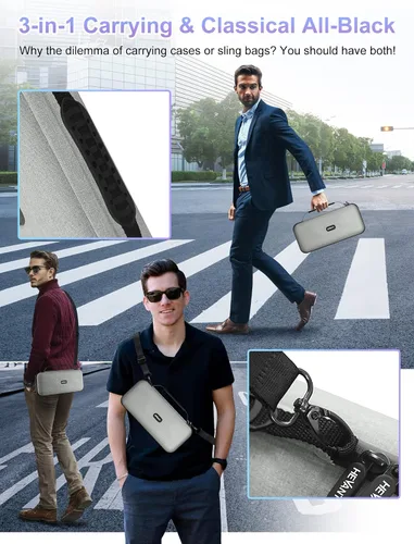 Vista 5 de Hevanto Funda de transporte compatible con cubierta de vapor, bolsa impermeable para consola de vapor con accesorios de funda, cremallera de mango