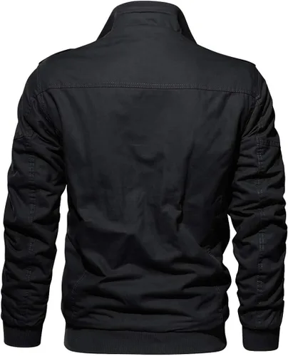 Vista 4 de CRYSULLY - Chaqueta de invierno de forro polar para hombre estilo informal con varios bolsillos abrigo de campo
