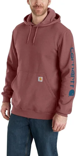 Vista 64 de Carhartt Sudadera de ajuste holgado para hombre con logotipo en la manga, de peso medio, gráfica, liquidación Terreno ámbar