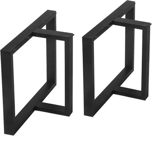 Vista 21 de MBQQ Patas para muebles de 15.7" de altura 17.7" de ancho, tubo cuadrado rústico decorativo, patas de mesa de metal resistente, patas de escritorio