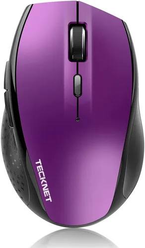 Vista 10 de TECKNET Ratón Bluetooth, inalámbrico silencioso 6 botones batería de 2 años, color negro BT 5.0/3.0, DPI de 6 niveles a 4800, compatible con SO