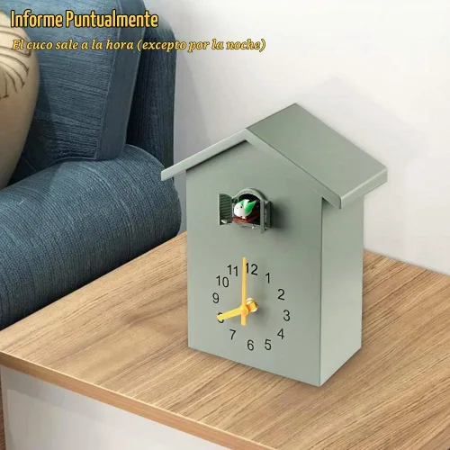 Vista 5 de KEYPOWER - Reloj de cuco, reloj de pared de cuco, sonidos de pájaros de cuco o llamada, péndulo de reloj con diseño, casa de pájaros, arte de pared
