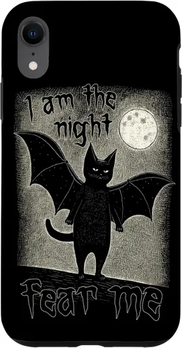 Vista 8 de Funda para iPhone 15 I Am The Night Fear Me Cute Black Cat Bat Punk Goth Grunge