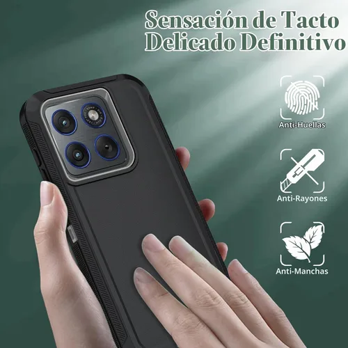 Vista 2 de Qinmay Funda para teléfono Motorola Moto Edge 5G 2026, color negro y gris NegroGris